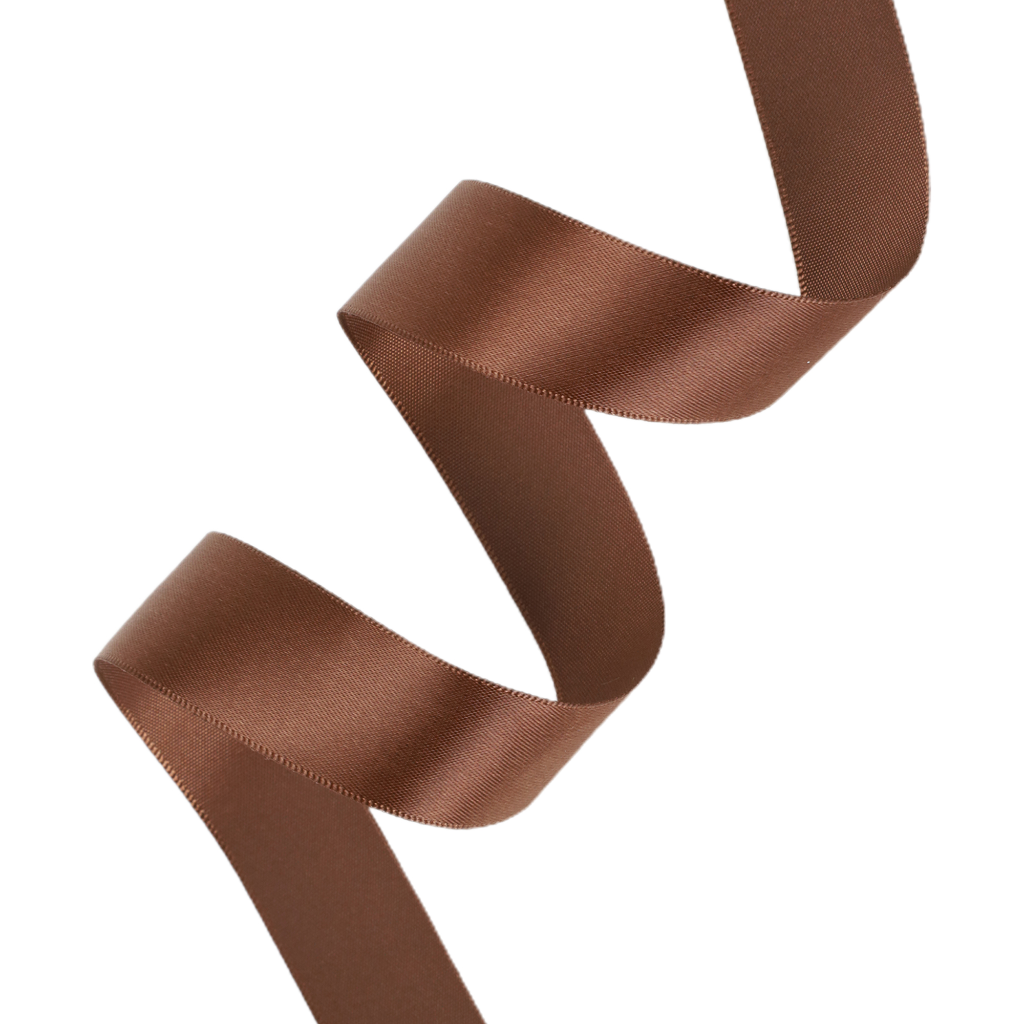 LaRibbons 7/8" Brown Single Face Satin Ribbon, 100 Yard