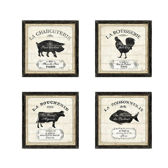 Great Art Now French Market by NBL Studio 4 Piece Print Art Set Each 12W x 12H