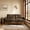 Coffee Brown, variant on 65" Mid Century Modern Loveseat Sofa, Knitted Fabric Small Couch with Tufted Backrest, 2 Seater Upholstered Settee with Solid Wood Legs for Living Room, Apartment, Office, Black