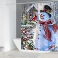 thumbnail image 2 of 4Pcs Christmas Snowman Winter Holiday Shower Curtain Sets, Bathroom Sets with Waterproof Shower Curtain Rugs and Accessories, Rug Toilet Lid Cover and Non-Slip U Shape Mat with 12 Hooks, 71" x 71", 2 of 5