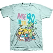 Mens Nickelodeon 90s Throwback Shirt - Retro Nick Group tee - Classic Nick Graphic T-Shirt (Celadon, 3X-Large)
