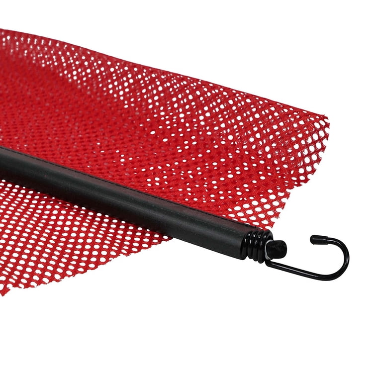 US Cargo Control Red Jersey Mesh Safety Flag 18"x20" With 35" Bungee Cord - DOT Compliant, 4-Pack For Overhanging Loads