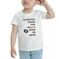 thumbnail image 3 of Started from the Belly Now I'm Here Cute Toddler T Shirts for Boys Girls (White, Youth L), 3 of 5