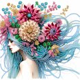thumbnail image 1 of 5D DIY Taladro Parcial Con Forma Especial Racimo Flores 30x30 Cm, 1 of 9