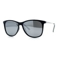 thumbnail image 4 of Mens Color Mirror Polarized Gentlemanly Classy Horn Rim Snazzy Sunglasses Black - Silver Mirror, 4 of 8
