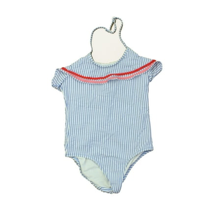 

Pre-owned Crewcuts Girls Blue | White | Stripes 1-piece Swimsuit size: 4-5T
