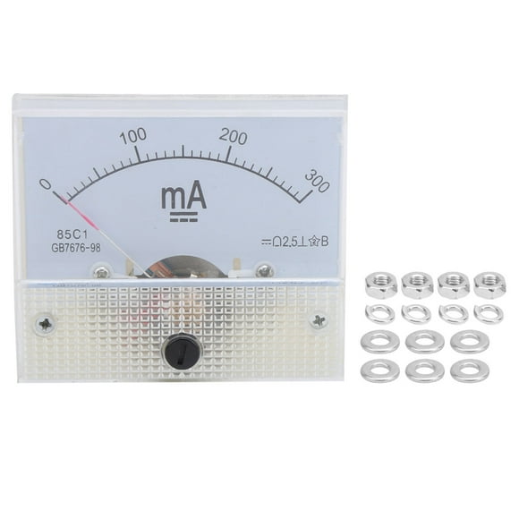Current Meter Dc Ammeter Pointer Dc Ammeter Current Analog Meter 85C1 DC 0~300MA Pointer Ammeter Analog Current Panel Tester Current Measuring Meter