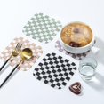 thumbnail image 5 of 4pcs cute plaid PVC coasters, creative insulation cups mat., 5 of 5