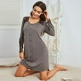 thumbnail image 3 of MesaSe Ladies New Lace Stitching Solid Color Nightgown Plus Size Pajamas, 3 of 5