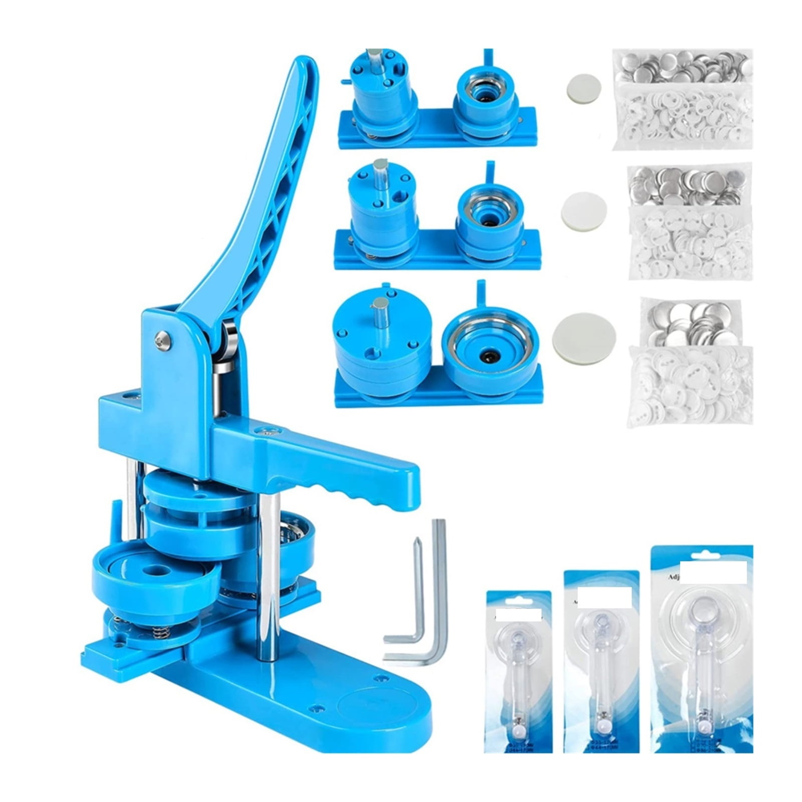 Badge Button Maker Machine 25+32+58MM Badges Set -300Pcs Button Parts+3 +3 Circle Cutter, DIY Pin Badge Press Making Machine