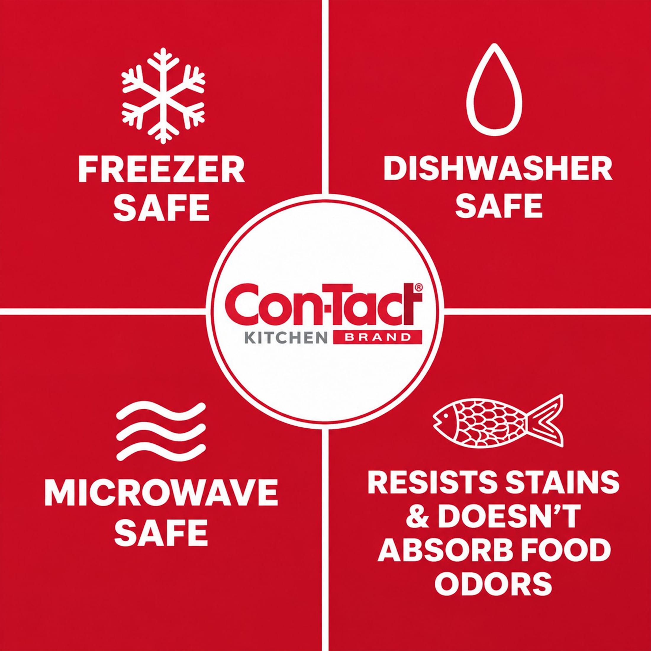 Con-Tact Square Glass with Locking Lid - 3.4c