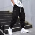 thumbnail image 3 of Multi-pocket Cargo Pants Men's Casual Hip-Hop Drawstring Trousers Outdoor Streetwear Sports Pant, 3 of 15