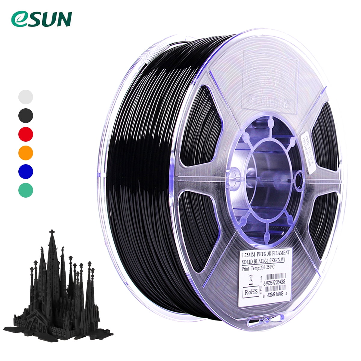 eSUN PETG 3D Printer Filament 1kg roll 1.75mm & 2.85mm Free Shipping 