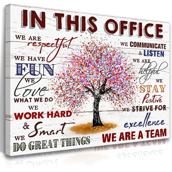 Office Inspirational Wall Art In This Office Canvas Wall Decor Team Rules Motivation Positive Quotes Pictures Prints Teamwork Painting for Home Office Ready to hang(12"x16")