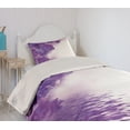thumbnail image 2 of Ambesonne Flower Quilted Coverlet 2 Pcs, Iris Petals, Twin Size, Violet White, 2 of 5