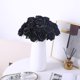 thumbnail image 2 of Ramo de flores de seda de rosas artificiales, arreglos de boda para el hogar, oficina, negro (10 piezas), 2 of 5