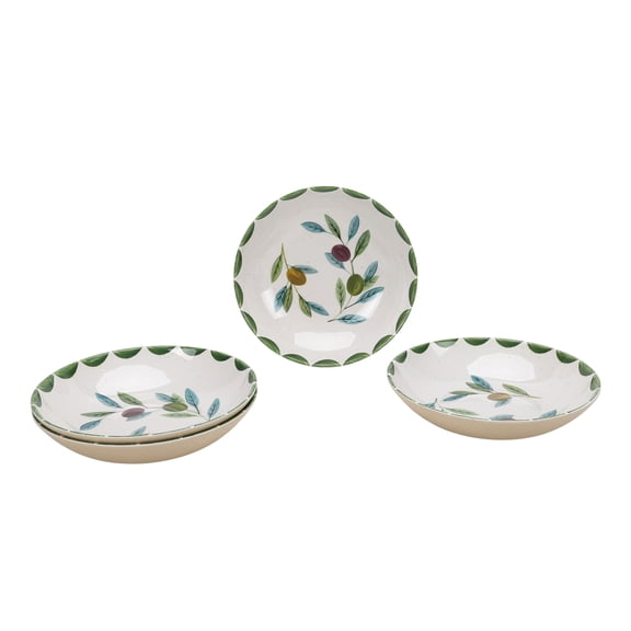 Better Homes & Gardens 4-Pack Olive Color Dinner Bowls, Durable & Stylish