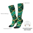 thumbnail image 3 of Daiia Sports Socks Green Mosaic Glass Printed Novelty Crew Socks for Men Women Knee High Socks Cotton Socks Soft & Breathable Support Unisex Socks, 3 of 9
