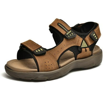 

New Summer Men Genuine Leather Sandals Classic Casual Shoes Men Outdoor Beach Sandals Roman Summer Men s Water Shoes Size 38-46