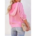 thumbnail image 5 of Asyoly Womens Henley Hooded Sweater Long Sleeve Button Up V Neck Drawstring Loose Chunky Knit Pullover Oversized Jumper Casual Tops, 5 of 7
