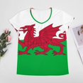thumbnail image 4 of Australian Welsh Heritage Flag Women's Blouse Short Sleeve Women's Top T-Shirt Spring Summer Clothes, 4 of 7