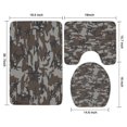 thumbnail image 3 of Brown Gray Camo Abstract Shapes Pattern Bathroom Rugs Sets 3 Piece,Toilet Cover Set,Absorbent Non Slip Bathroom Mats Sets with U-Shaped Contour Rug Toilet Rug Set, 3 of 5