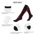 thumbnail image 6 of Socks Calf Pressure Socks Breathable Moisture Absorbent 11.8in×7.9in Full Print Designed For Hiking Walking Sports Argyle Plaid Darkred_1 3 Black, 6 of 8