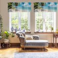 thumbnail image 5 of 2 Pack Valances Window Treatments, Summer Beach Ocean Plants Blue Sea Blackout Drapes Adjustable Curtain for Windows Living Room Kitchen Over Sink, 18x52 Inch Rod Pocket Valances, 5 of 6
