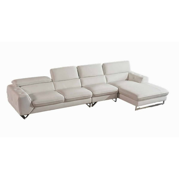 American Eagle EK-L030L-W White Italian Top Grain Leather Sectional Sofa Set