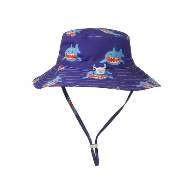KAKOWELY Sombrero de pescador anti-UV para niños, sombrero de sol de dibujos animados, sombrero de cubo con correa ajustable para la barbilla