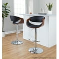 thumbnail image 2 of Symphony Adjustable Bar Stool, Chrome Bar Stools, Bar Chairs, Swivel Bar Stools, Bar Stools Set of 2 (Walnut Wood, Black), 2 of 6