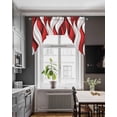 thumbnail image 3 of Red White Moire Swag Valances for Windows, Small Curtains Drapes, Modern Abstract Art Kitchen Window Curtains Over Sink Rod Pocket Window Treatment Valance for Bedroom/Bathroom 56"x36", 3 of 5