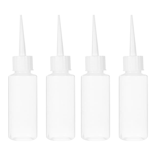 4PCS 50ML Plastic Squeeze Botellas Dispensador ideal para la construcción de pegamento líquido (blanco)