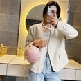 thumbnail image 1 of Bolso de hombro redondo para mujer, de mano pequeños con cadena femenina en forma de baloncesto, 1 of 6