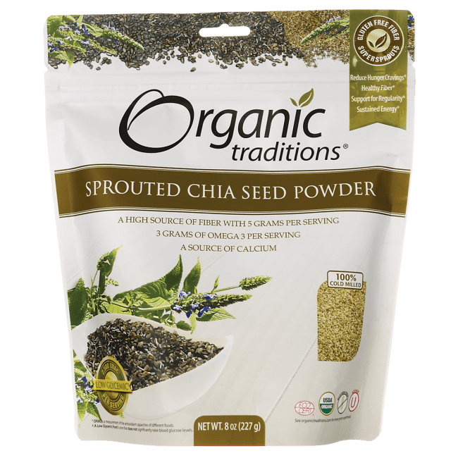 Organic Traditions Organic Sprouted Chia Seed Powder 8 oz Pkg