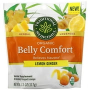 Traditional Medicinals Organic Belly Comfort, Lemon Ginger, 30 Individually Wrapped Lozenges, 4.13 oz (117 g)
