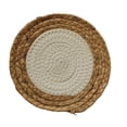 thumbnail image 2 of Matsuzay Tapete de redondo, posavasos, mantel Individual de aislamiento tejido de paja, decoración de escritorio de cocina de estilo nórdico de Mostrada Linea blanca 15cm Matsuzay HA083315-01, 2 of 6