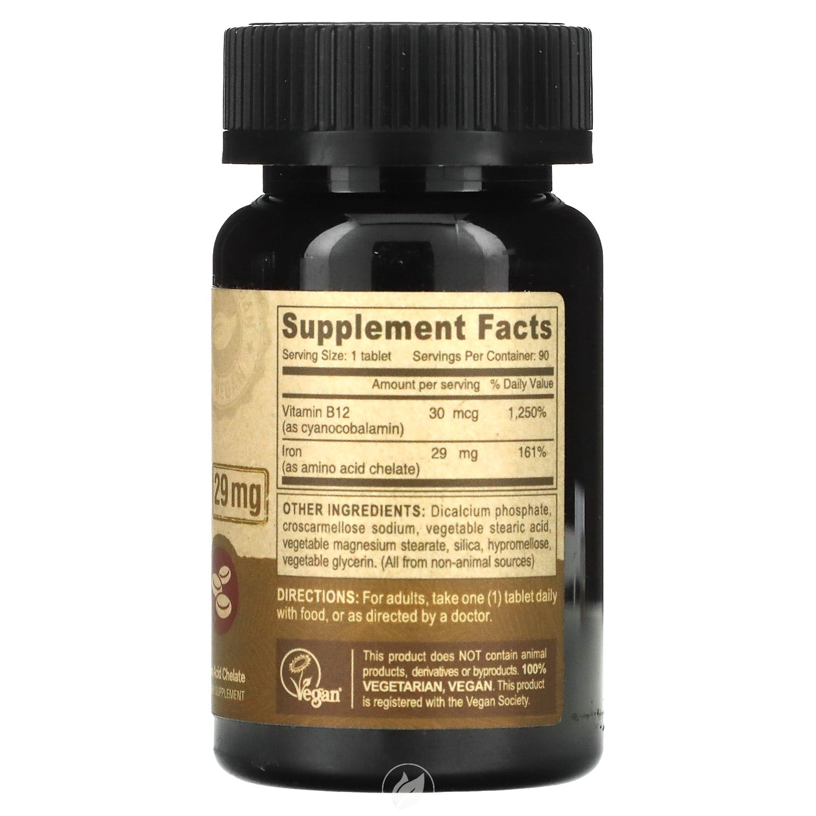 (3 Pack) Deva Vegan Chelated Iron 29Mg 90Tab