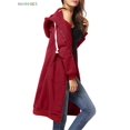 thumbnail image 3 of BadPiggies Women Zipper Hoodie Long Coat Casual Sweatshirt Fleece Outwear Winter Warm Jacket (4XL, Wine Red), 3 of 6