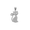 thumbnail image 3 of Cutiepie 1.50 Ct Round Cut Lab Created Diamond Cat Shape Charm Pendant 14K White Gold Over, 3 of 3