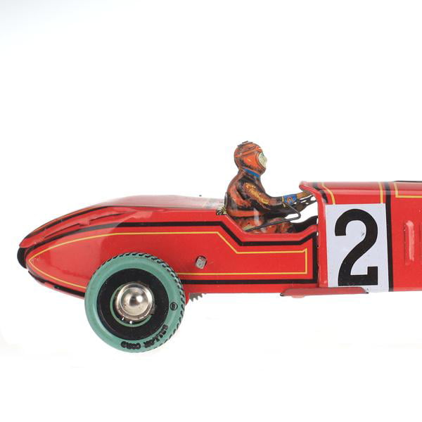 Vintage Wind Up Racing Car Model Clockwork Tin Toy Collectable Gift Red 