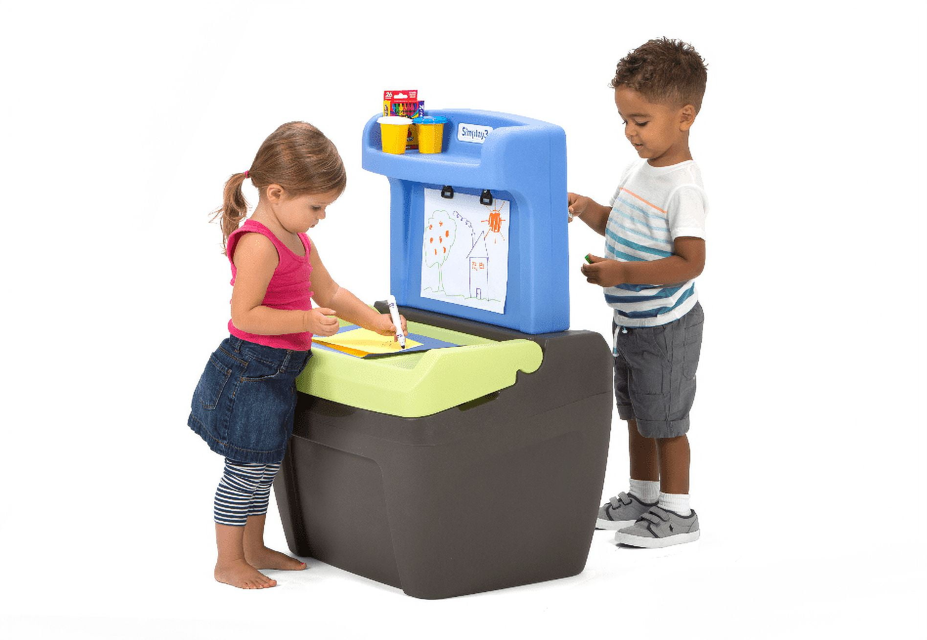 Simplay3 Toy Box Double-Sided Dry Erase Easel with Storage