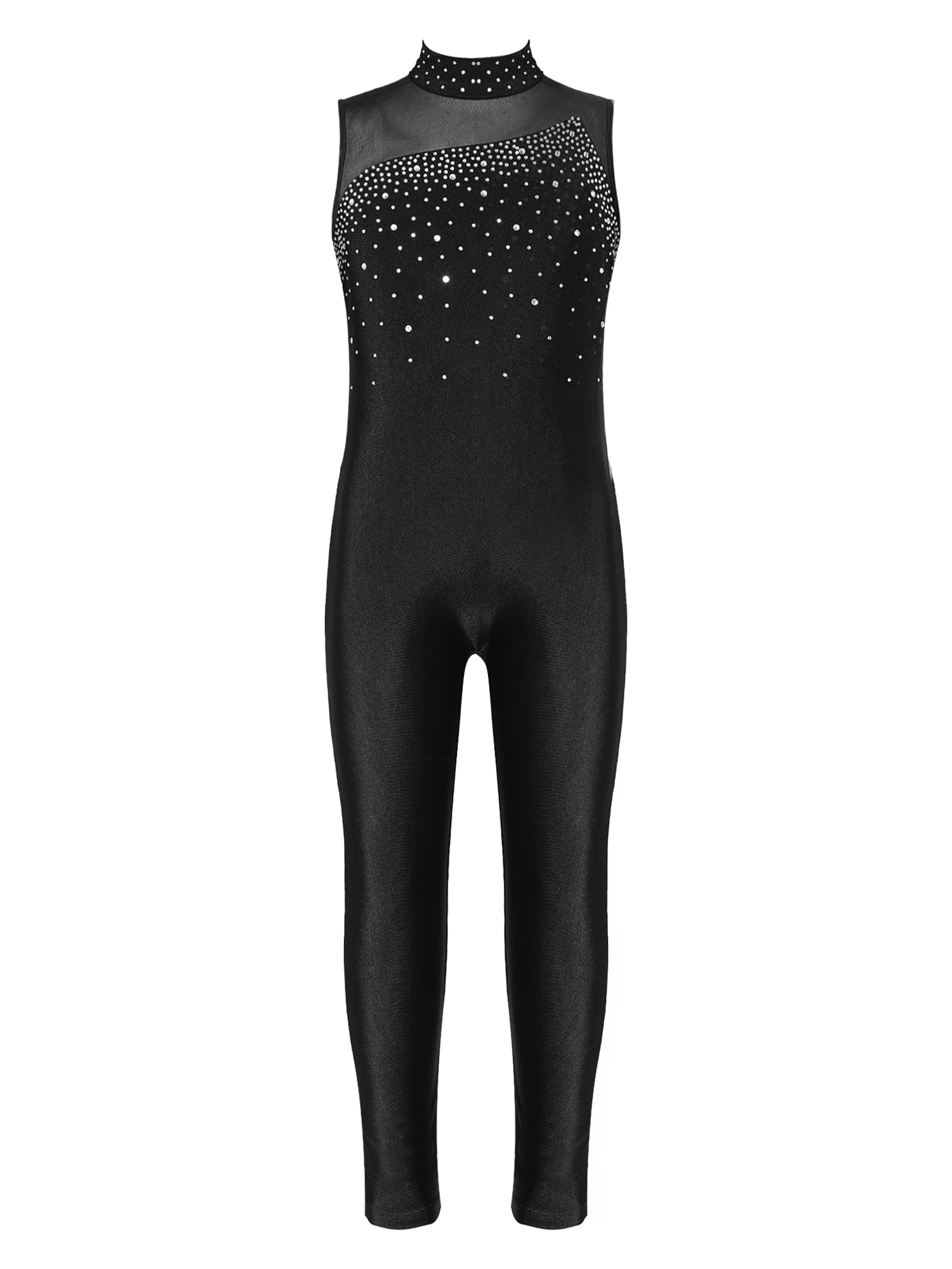 Justaucorps Danse Latine Enfant Fille - Sans Manches, Dos Nu - Strass Et Pompons - Taille 5-16 Ans - Pour Spectacle, Compétition - 9