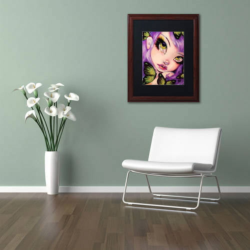 Trademark Fine Art "Green Eyed Violet" Canvas Art by Natasha Wescoat, Black Matte, Wood Frame
