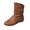 Brown, variant on QHFBli Women Ankle Boots With Zipper Women's On Ankle Boots Leather Flat Casual Shoes For Everyday Fall And Winter Wear