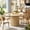 Brown, variant on Fnova 47" Round Dining Table for 6 People, Modern Farmhouse Kitchen Table with Sturdy Pedestal Base, Wood Dining Room Table for Dining Room, Kitchen