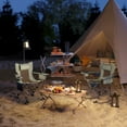 thumbnail image 2 of Folding Rocking Camping Chairs 2 Pack Portable Outdoor Chairs with Headrest Cooler Bag Cup Holder Carry Bag Gray, 2 of 11