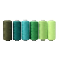 AUQ Sewing Thread 36 Colors Sewing Industrial Machine and Hand Stitching Cotton Sewing Thread (6 Color/pack) Green