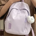thumbnail image 5 of Summer Ins Preppy Style Color Backpack for Women All-Matching Small Schoolbag Travel Mini Backpack(Purple), 5 of 7