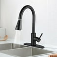 thumbnail image 1 of Pull-Down Kitchen Faucet, Single Handle Stainless Steel 360 Swivel Sink Faucet with Water Temperature Adjustable, 1 of 8